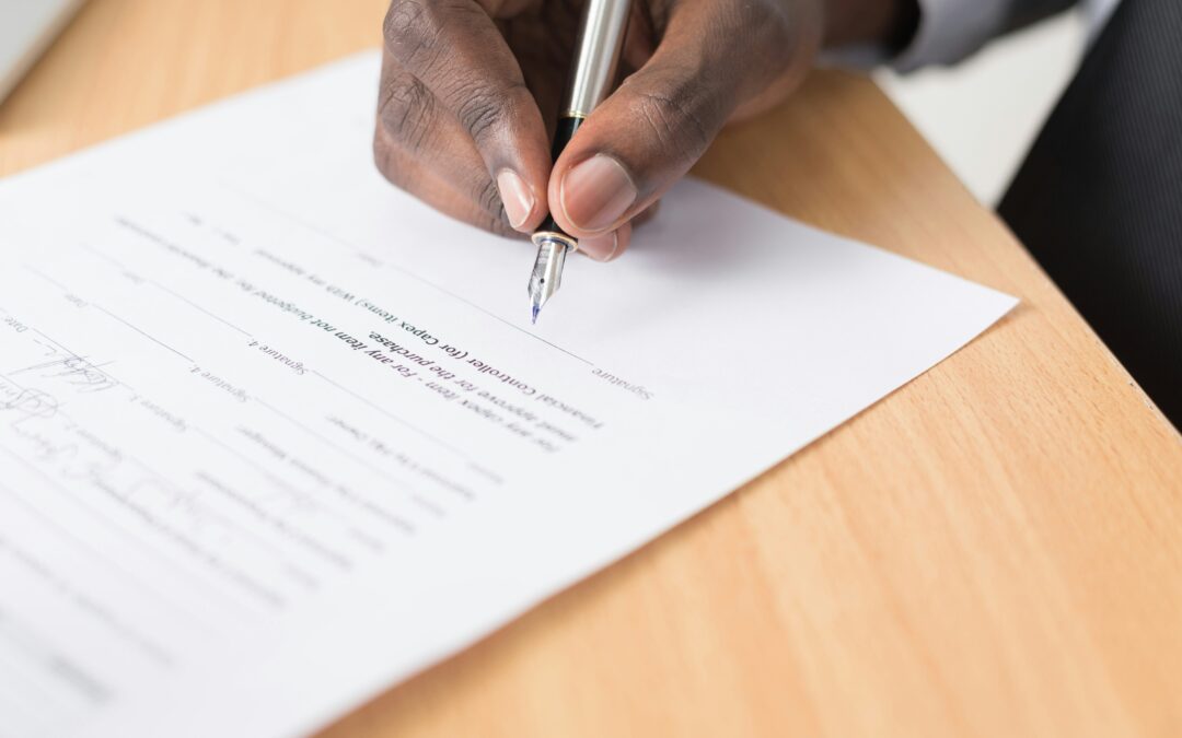 Signing a contract