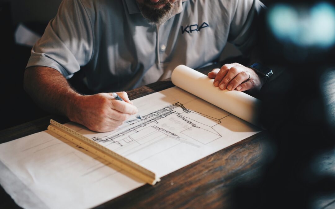 An architect drawing up plans
