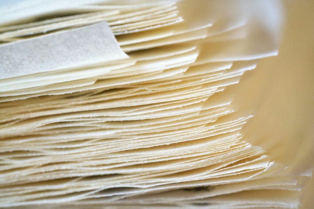 Stack of textured papers